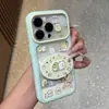 Criaturas de Esquina Oso Blanco Se Convierte Instantáneamente en Manzana Compatible con 17promax iPhone 16 Transparente Cielo Estrellado Dopamina Funda