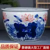 Vasos de Cerâmica Grandes para Uso em Jardim Externo, Porcelana Azul e Branca para Criação de Peixes, Plantio de Árvores, Cultivo de Flores, Lírios d'Água, Vasos de Lótus, Atrai Riqueza, Estilo Tradicional, Tamanho Extra Grande