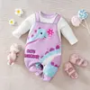 Ropa para Bebé Niña Recién Nacida Primavera Manga Larga Bata de Poliéster Primavera y Otoño Mono para Bebé Ropa para Gatear de Exportación Liquidación