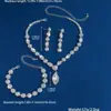 Colar Estilo Coreano Exquisita Corrente de Garras Brincos de Strass de Cristal Conjunto de Colar Leve Luxo Retro Elegante Temperamento Corrente de Clavícula para Mulheres