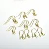 Gancho de orelha com retenção de cor banhado a ouro 18K real com mola de aço inoxidável com gancho de orelha de conta brincos DIY feitos à mão material para acessórios de joias
