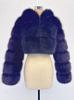 Chaqueta Corta con Capucha de Piel Europea y Americana Transfronteriza Imitación de Piel de Zorro Manga Larga Empalme de Piel Otoño e Invierno Nuevo Top Cálido