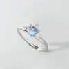 Anillo de pareja de princesa caballero, un par de anillos de plata esterlina, regalo Qixi, diseño de nicho, personalidad de moda simple y original