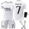 2425 Jersey del Real Madrid Local Infantil Adulto Uniforme de Fútbol Traje No.9 Mbappe Uniforme de Fútbol Jersey Transfronterizo