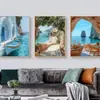 Pintura de Lienzo de Tres Piezas para Sala de Estar y Dormitorio, Lienzo al Óleo de Alta Definición, Pintura Decorativa Estilo Chino, Arte de Pared, Hecho a Medida para Clientes
