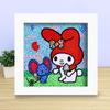 Pintura Diamante DIY com Moldura, Kit de Pintura Adesiva Diamante Completo para Crianças, Pintura a Óleo Educacional de Desenho Animado com Azulejos Adesivos e Diamantes Redondos Brilhantes