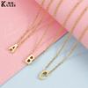 Kulei joyería de acero titanio al por mayor moda europea y americana acero inoxidable perforado 8MM26 collar con colgante de cuentas de letras inglesas