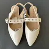 Zapatos de Moda Otoño 2026 Puntiagudos sin Cordones con Hebilla, Zapatos Planos Versátiles sin Talón para Mujer para Exportación