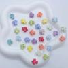 Contas de cerâmica lisas de cinco pétalas de flores, contas soltas, faça você mesmo, acessórios para pulseira de contas artesanais