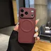 Capa magnética de couro lisa para celular, adequada para iPhone 17 Pro Max, minimalista e resistente a quedas, design premium Apple 18, capa protetora 16