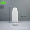 Botella de loción exprimible HDPE de 90 ml con hombro plano y fondo redondo, con tapa de rosca, adecuada para recargas de viaje de gel de ducha y champú