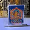 Pintura Thangka Dorada de las Vidas Pasadas y Presentes de Zaki Lam, los Ocho Zorros Guardianes, Pintura Thangka Semipintada a Mano sobre Lienzo