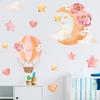 Nuevo FX-D173 - Pegatinas decorativas de pared para habitación infantil con diseño de luna, estrellas, nubes y globos aerostáticos.