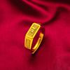Tienda de Oro Mismo Estilo Fa Fu Cai Anillo con Patrón en la Parte Posterior Oro Arena Cobre Puro Chapado en Oro de 24k Anillo Abierto con Patrón en la Parte Posterior Fa Fu Cai Anillo para Hombre