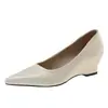 Sapatos de salto baixo com bico fino e boca rasa, femininos, 2026 Primavera Outono Novos, Estilo Francês Retrô, Slip-on, Sapatos para o Trabalho/Dia a Dia