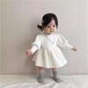 Vestido de Otoño e Invierno Vestido de Punto para Niñas Moda Año Nuevo Princesa Manga Larga Vestido Suéter Bebé Bebé Falda Gruesa