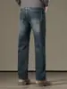 Jeans para Hombre para Otoño e Invierno, Forrados de Felpa y Engrosados, Corte Recto Holgado, Versátiles Vintage, Pantalones Elásticos de Negocios Casuales