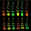 Nuevas Decoraciones Fluorescentes de Halloween: Adornos Colgantes de Murciélago Luminosos, Banderines Espirales de Fantasma para Fiestas de Halloween