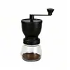 Molino de Café Manual con Muela de Cerámica, Molinillo de Café Manual Portátil con Grosor Ajustable, Molinillo de Manivela Desmontable y Completamente Lavable para Acampar, Viajes, Hogar, Contenedor de Vidrio para Polvo