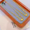 Tienda de Oro Mismo Estilo Juego de Collares Vintage Chapado en Oro Color Arena Dorada Rombo Geométrico Cadena para Clavícula Diseño de Collar