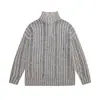 Ropa para Hombre North Boundary Marca de Moda Americana Invierno 2025 Nuevo Suéter Retro Desgastado Chaqueta de Punto con Cuello Alto para Hombre