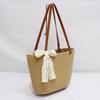 Bolso tejido de nicho, bolso de mano para mujer, bolso de paja tejido, bolso de playa para vacaciones en la playa, bolso de hombro con lazo, bolso de mano portátil