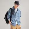Camisas masculinas de manga comprida de alta qualidade, roupas masculinas para primavera e outono 2026, jaquetas jeans juvenis estilo americano atacado