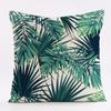 Comercio exterior para funda de almohada de planta verde tropical verde lino algodón lino cojín para el hogar coche sofá pequeño fresco respaldo