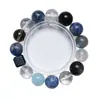 [Qiongyuan Diamante Quebrado] Pulseira de Cristal Natural Água-Marinha Cianita Feminina Mais Fácil de Combinar Pulseira de Presente Atacado