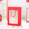 Bolso Vertical Transparente con Ventana Abierta Roja Empaque para Hornear Moda Nacional Bolso de Mano para Regalar Papel de Empaque para Caja de Regalo de Año Nuevo