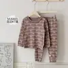 Conjunto para Menina 2026 Outono Novo Versão Coreana Desenho Animado Bebê Menina 260g Lã Stretch Renda Outono Conjunto de Blusa e Calça