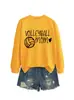 Mamá de Voleibol Amazon Ebay Estación Independiente Moda Versátil Deportes Sudadera para Mujer Otoño e Invierno Camiseta Interior