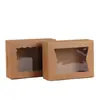 Caja Rectangular de Cartulina Kraft Blanca Producción Ventana Transparente Caja de Regalo Empaque para Repostería Caja Vacía Venta al por Mayor
