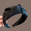 Diadema para Mujer 2025 Nueva Lunares Retro Anudada Elevadora Diadema para Parte Superior de la Cabeza Borde Ancho Elegante Pinza Pequeña para Mostrar la Cara Tocado