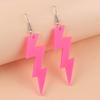 Pendientes acrílicos con forma de rayo hueco, muy populares entre Europa y América, con colores fluorescentes exagerados y distintivos, joyería para las orejas para mujer.