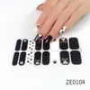 ZE Película de esmalte en gel impermeable estilo europeo y americano sin curado completo en gel, pegatina completa, contraste floreciente, primavera y verano, pegatina para uñas, papel de pegatina para uñas