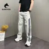 Pantalones de Raya Finos de Lujo Patchwork Nuevos de Verano para Hombre, Pantalones Casuales Rectos Holgados Versátiles de Moda y Tendencia