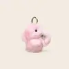 Lujo Ligero Piel de Conejo Rex Lindo Colgante de Conejito Floral Peluche Encanto para Bolso de Moda Femenina Llavero Juguete de Piel Venta al por Mayor