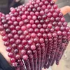 Pedras Naturais Lapidadas Calcedônia Granate Soltas Pedras Redondas Roxo Fumê Acessórios para Joias DIY Pulseiras com Contas Colares