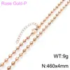 Collar de Cadena de Bolas Doradas Huecas de Acero Inoxidable 18K Electrochapado, Joyería Sencilla y Elegante de Cadena de Bolas de Acero de Titanio, Suministro para Comercio Electrónico