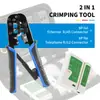 Crimpadora Manual de Siete Pisos Herramienta Multifuncional para Crimpar Cables de Red Pelacables Cortador RJ45 Herramienta Manual para Fabricar Cables de Banda Ancha para el Hogar