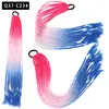 Pelucas Trenzadas de Colores Estilo Europeo y Americano, Coletas de Color Degradado, Trenzas de Espiga de Celebridades de Internet, Trenzas de Boxeadora de Tres Hebras para Discoteca