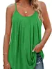 Nuevo Top de Tirantes de Verano para Mujer 2025 Transfronterizo Amazon con Tirantes Finos Plisados, Top Holgado Casual al por Mayor
