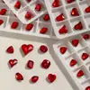 Joyería para Uñas Arte de Uñas Nuevo Diamante de Punta Inferior Rojo Chino Diamante de Pila Producto Terminado Flash de Gama Alta Lujo Accesible Corazón Ovalado Diamante para Uñas Joyería