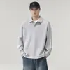Sudadera tipo polo de dos piezas falsas de marca moderna estilo americano para hombre, nueva camiseta de manga larga de alta resistencia para primavera y otoño de 2026