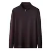 Camiseta de manga larga para hombre con cuello alto y media cremallera, nueva de otoño 2026, jacquard, estilo old money, casual, transpirable