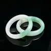 Pulsera de jade blanco y verde mitad y mitad atravesada por hielo, pulsera de jade de cuarcita de color dividido colorido, accesorio de joyería para uso diario de mujer