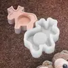 Molde para Vela Aromática con Forma de Muñeco de Nieve y Ciervo Navideño Molde de Silicona para Mousse de Chocolate Molde de Yeso Aromático