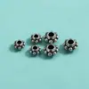 Prata de Lei S925 Acessórios de Prata Tailandesa Contas Espaçadoras de Florzinhas Contas de Roda Pulseira de Corda Artesanal DIY Pulseira de Cristal Contas Soltas