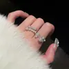Anillo de Perla Estrella Super Brillante para Mujer, Diseño de Nicho, Lujo Ligero, Sensación de Alta Gama, Anillo para Dedo Índice, Anillo Abierto, Accesorio de Joyería